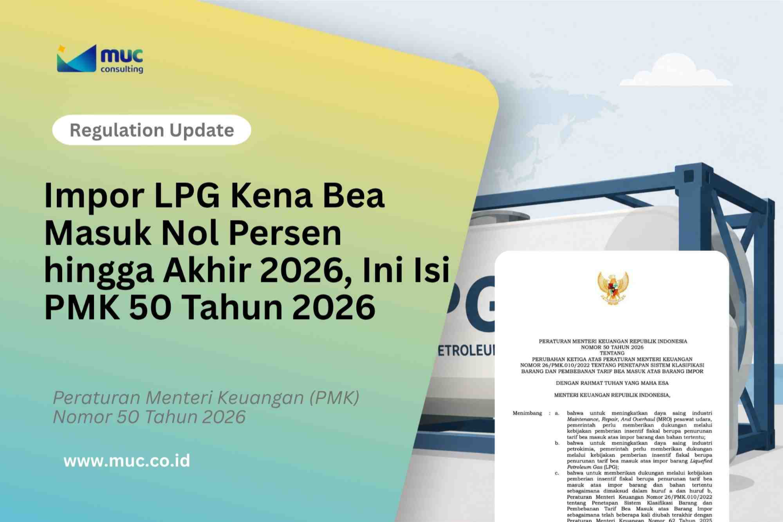Impor LPG Kena Bea Masuk Nol Persen hingga Akhir 2026, Ini Isi PMK 50 Tahun 2026